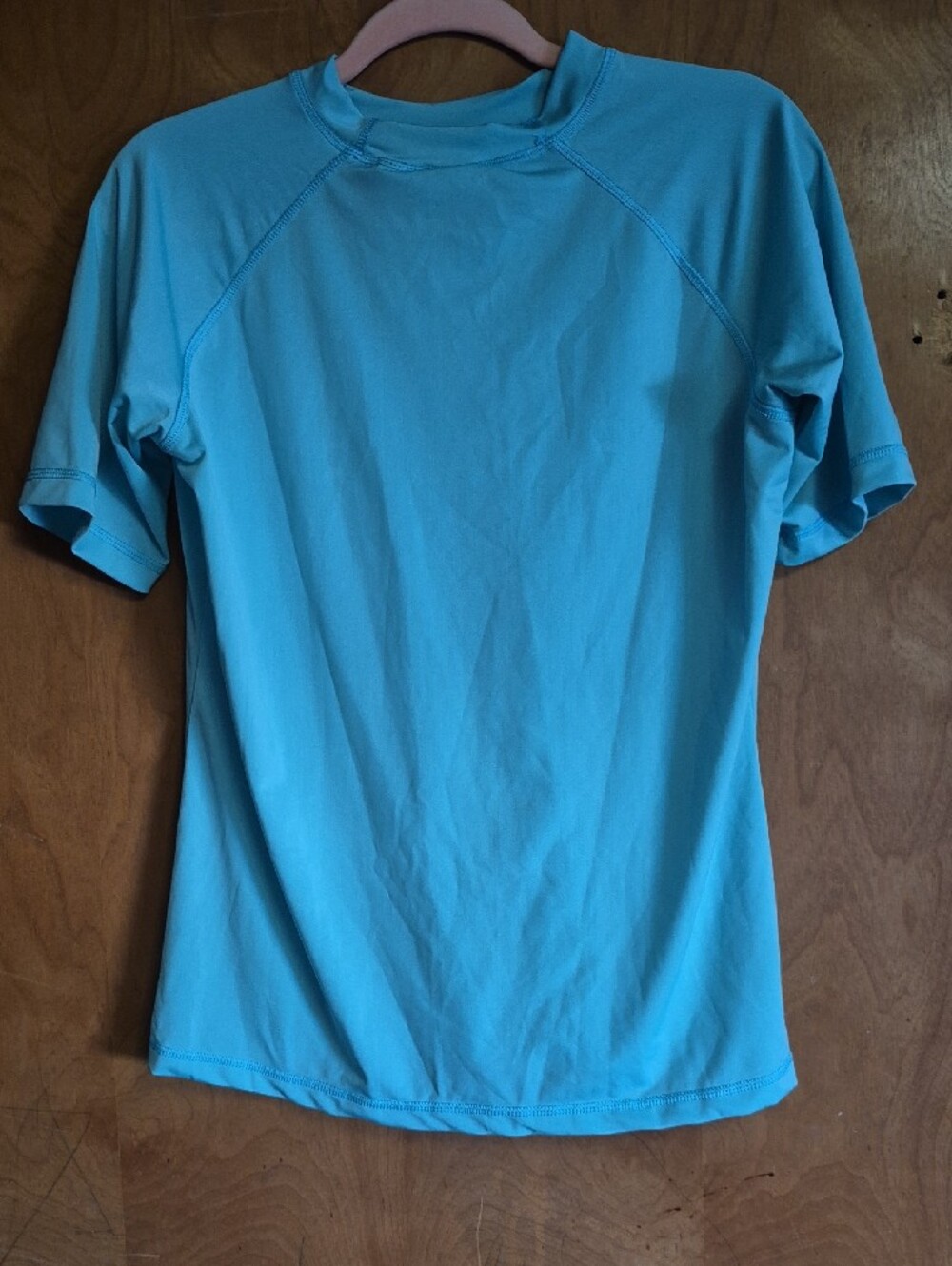 Kanu Surf Women’s Rash Guard Tee in Aqua with Palm Graphic - Picture 2 of 3